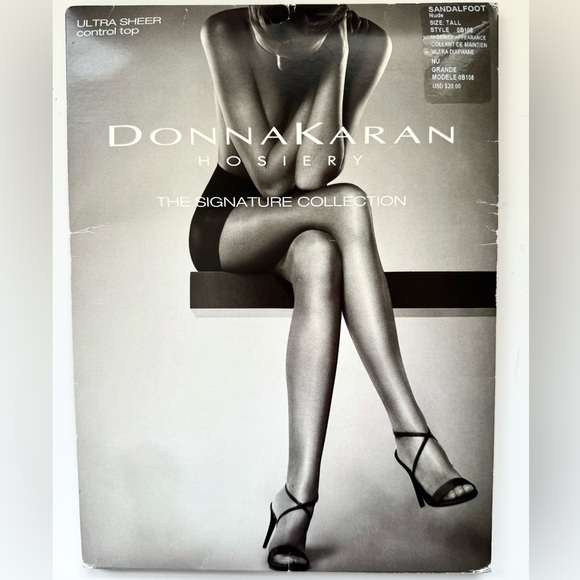 Donna Karan Hosiery Signature Collection Ultra Sheer Sandalfoot Nude Tall 0B108 - Picture 1 of 5